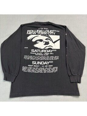 2019 Rolling Loud New York Festival Long Sleeve Shirt Size Small Black